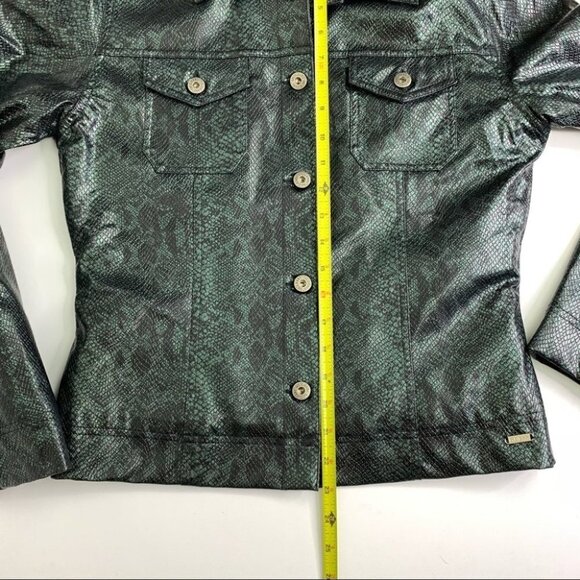 Guess Faux Snakeskin Jacket Vintage 90's Medium - Picture 12 of 14